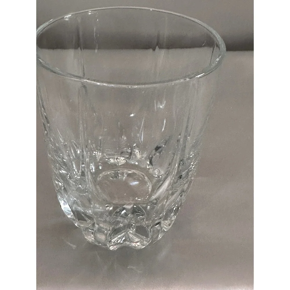 6 Crystal Whiskey Rocks Glasses Heavy Base Wedge‎ Cut Lowball Barware Clear